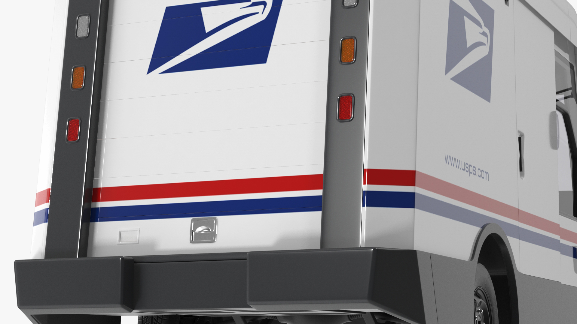 3D US Mail Truck Next Generation Rigged