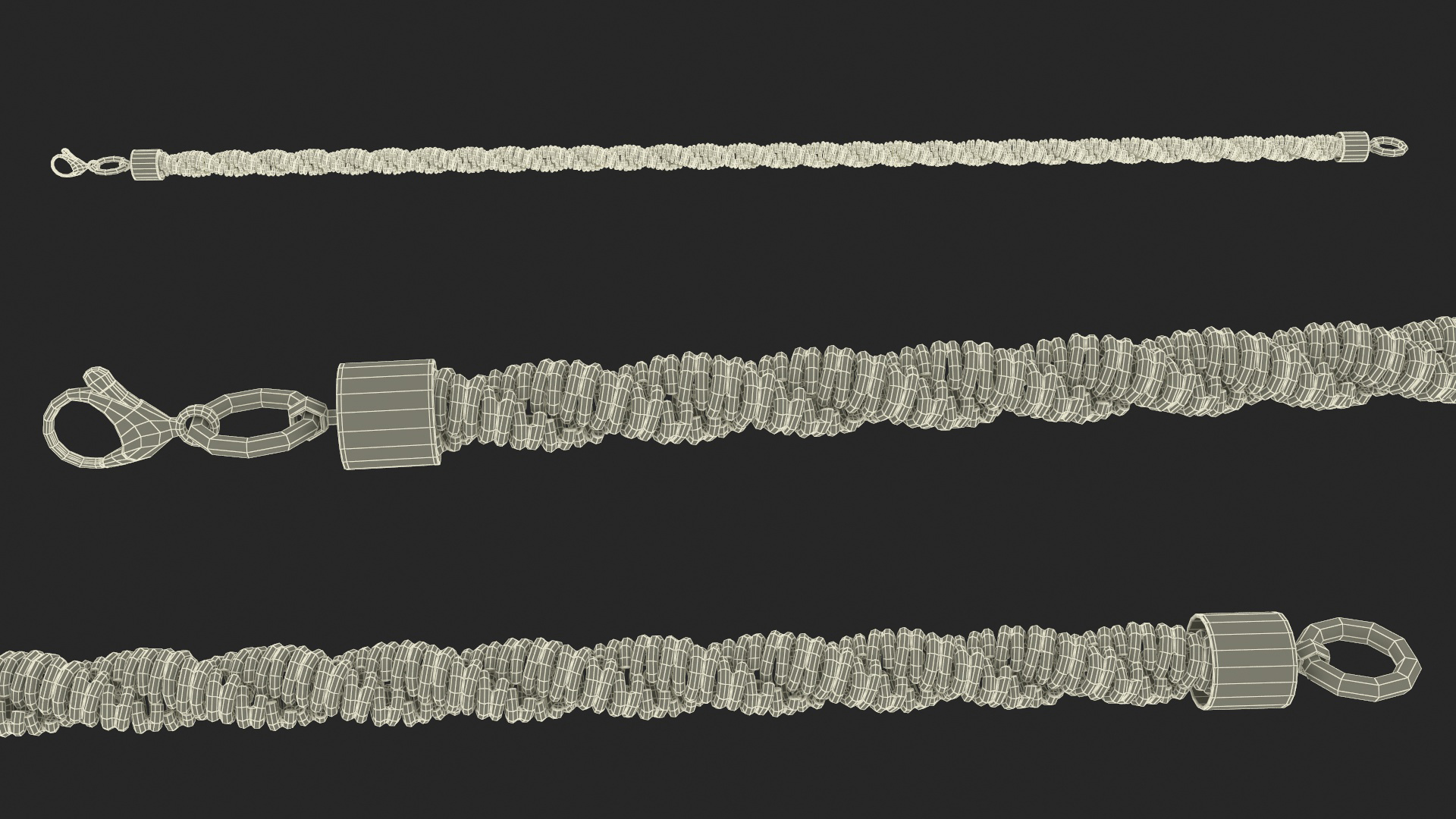 Rope Chain Silver 3D