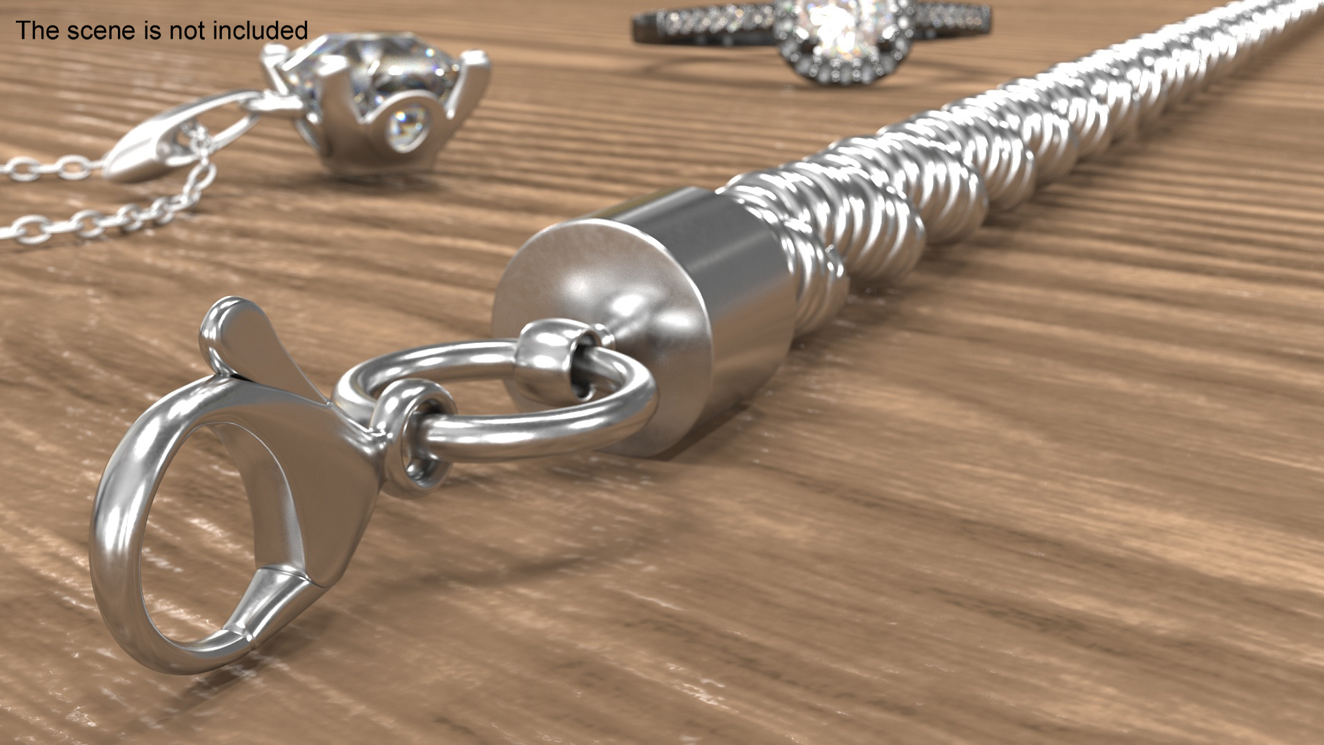Rope Chain Silver 3D