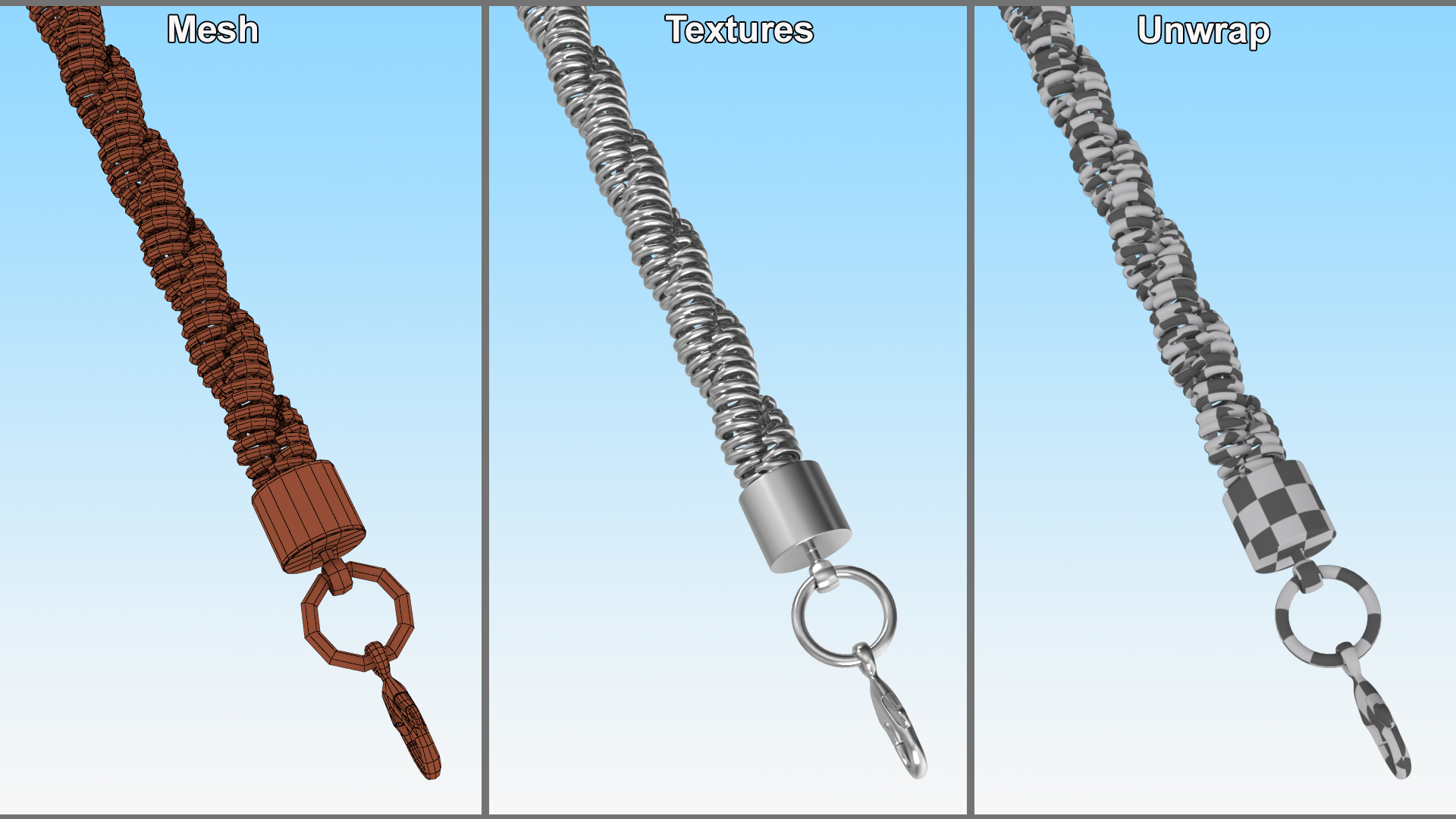 Rope Chain Silver 3D