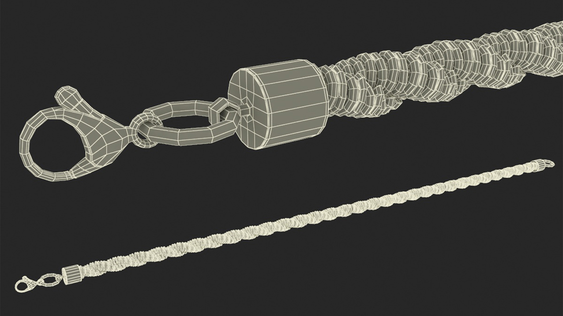 Rope Chain Silver 3D