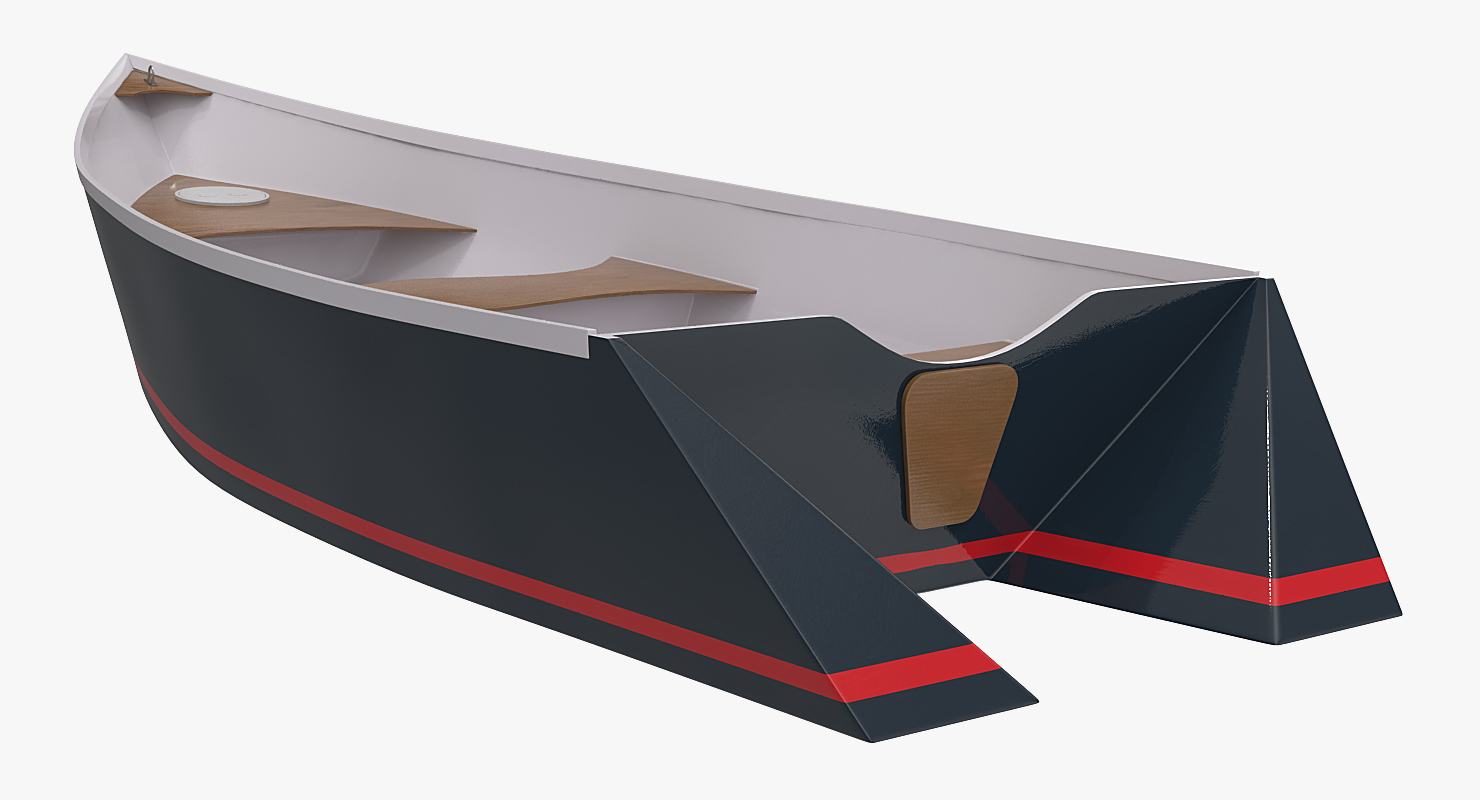 Small Aluminum Fishing Boat 3D