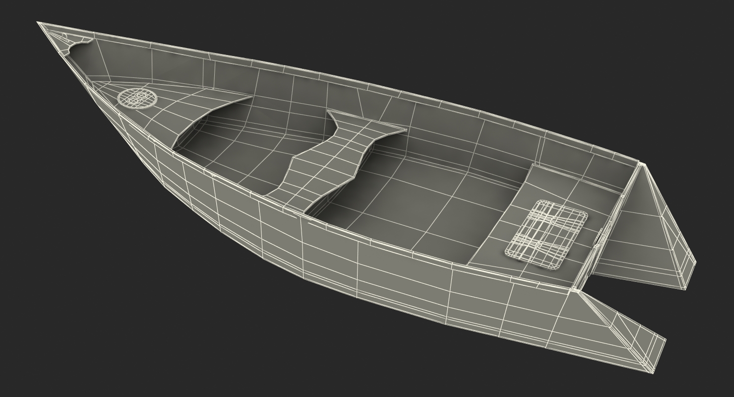 Small Aluminum Fishing Boat 3D