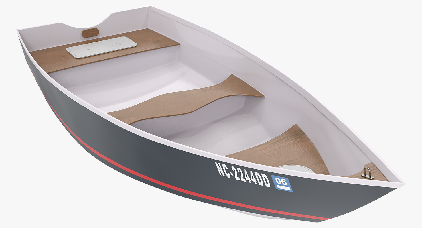 Small Aluminum Fishing Boat 3D
