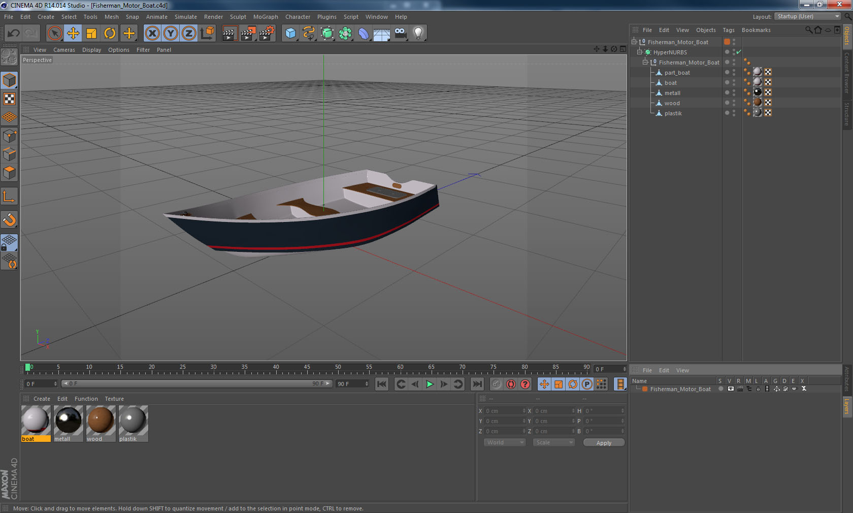 Small Aluminum Fishing Boat 3D