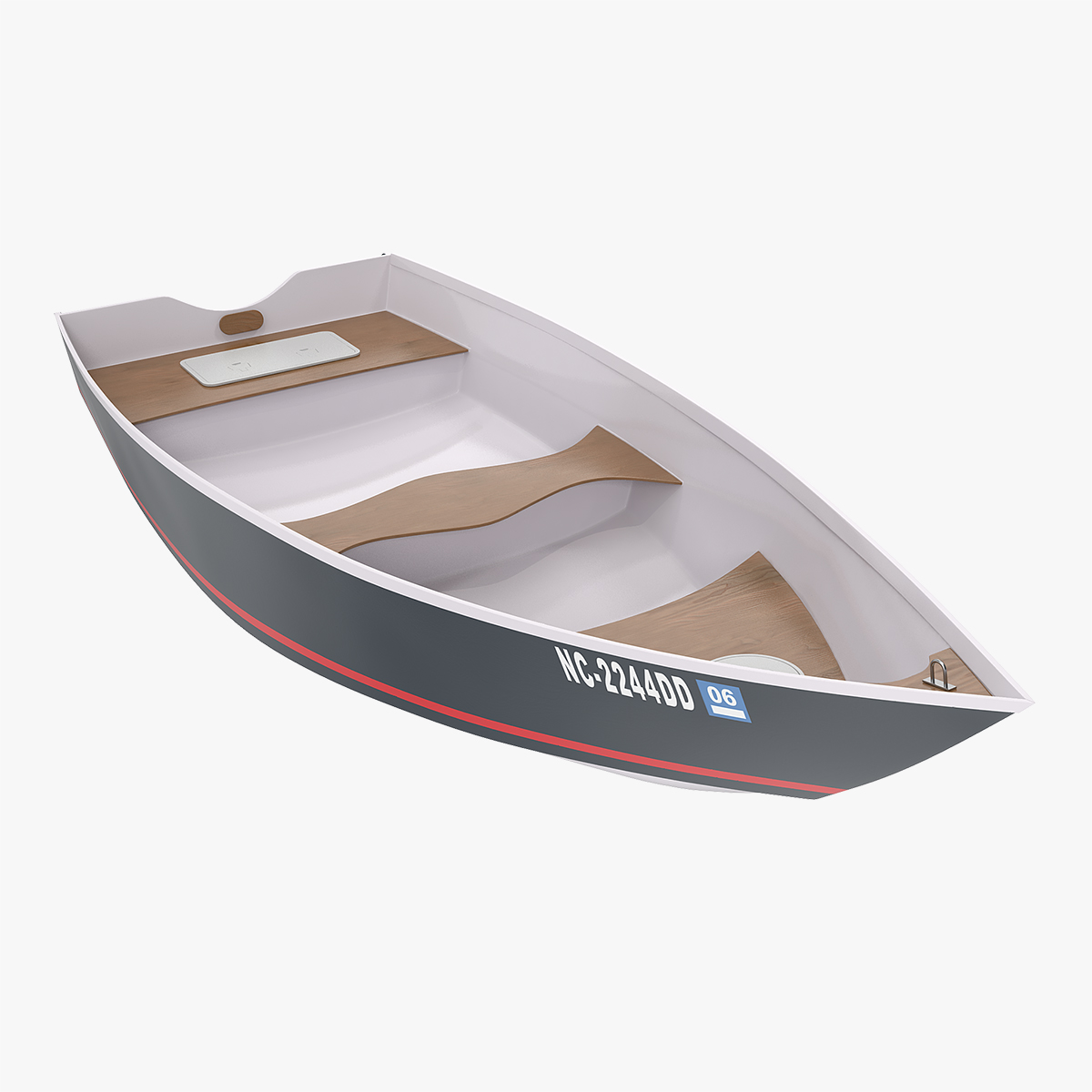 Small Aluminum Fishing Boat 3D Model