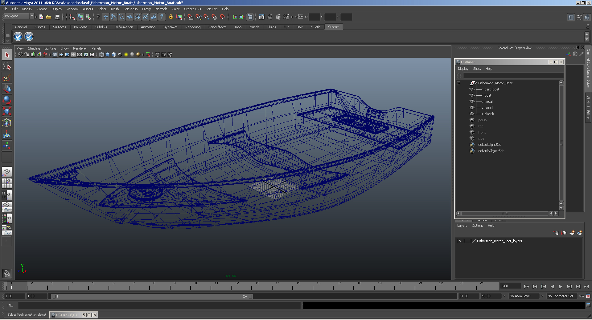 Small Aluminum Fishing Boat 3D