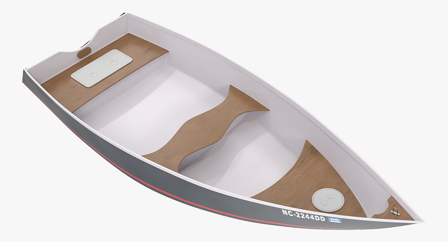 Small Aluminum Fishing Boat 3D