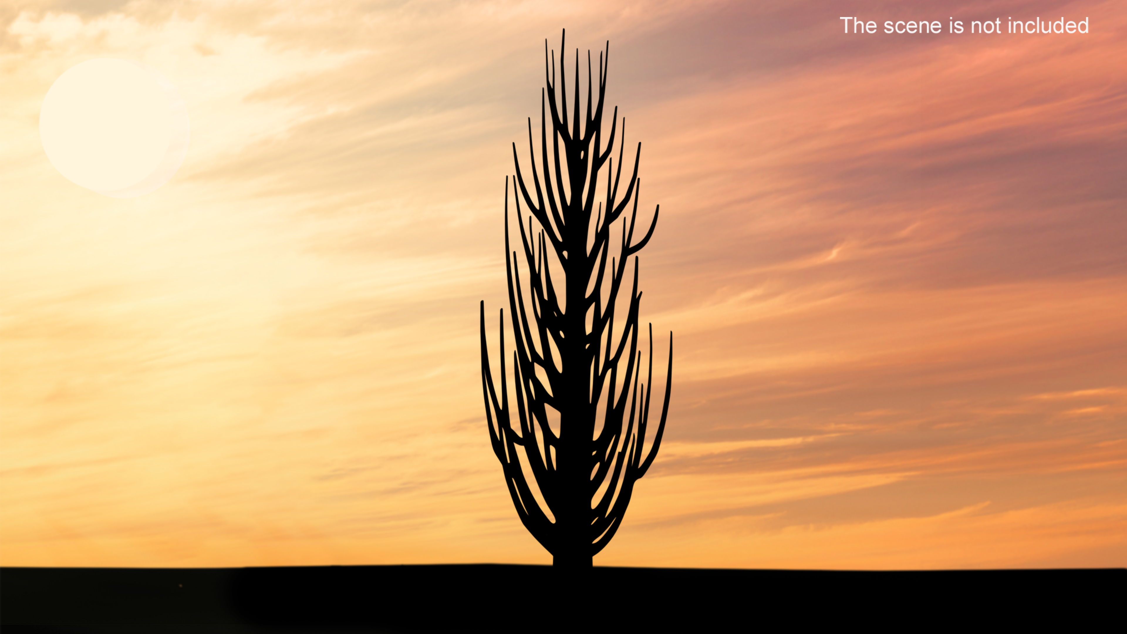 Desert Tree Silhouette 3D