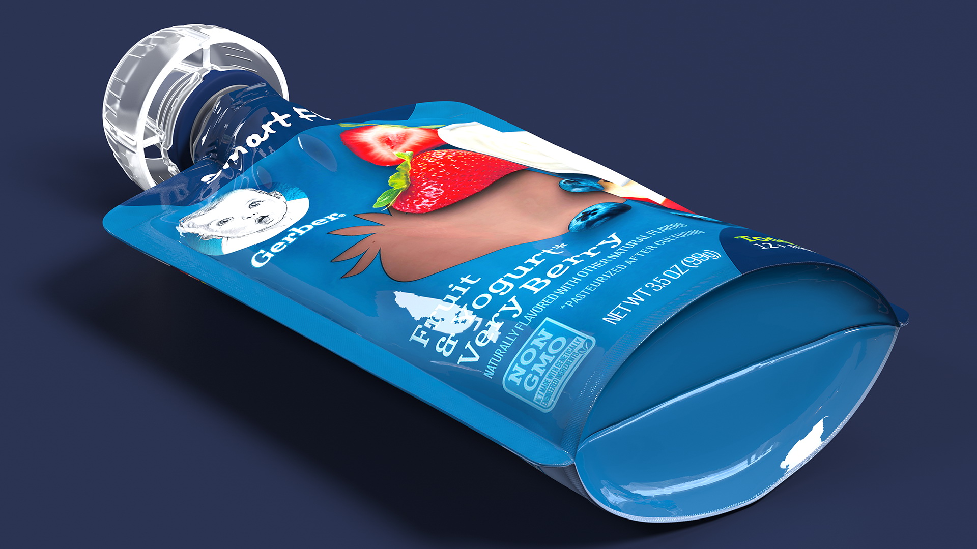 3D model Gerber Pouch Fruit and Yogurt Very Berry