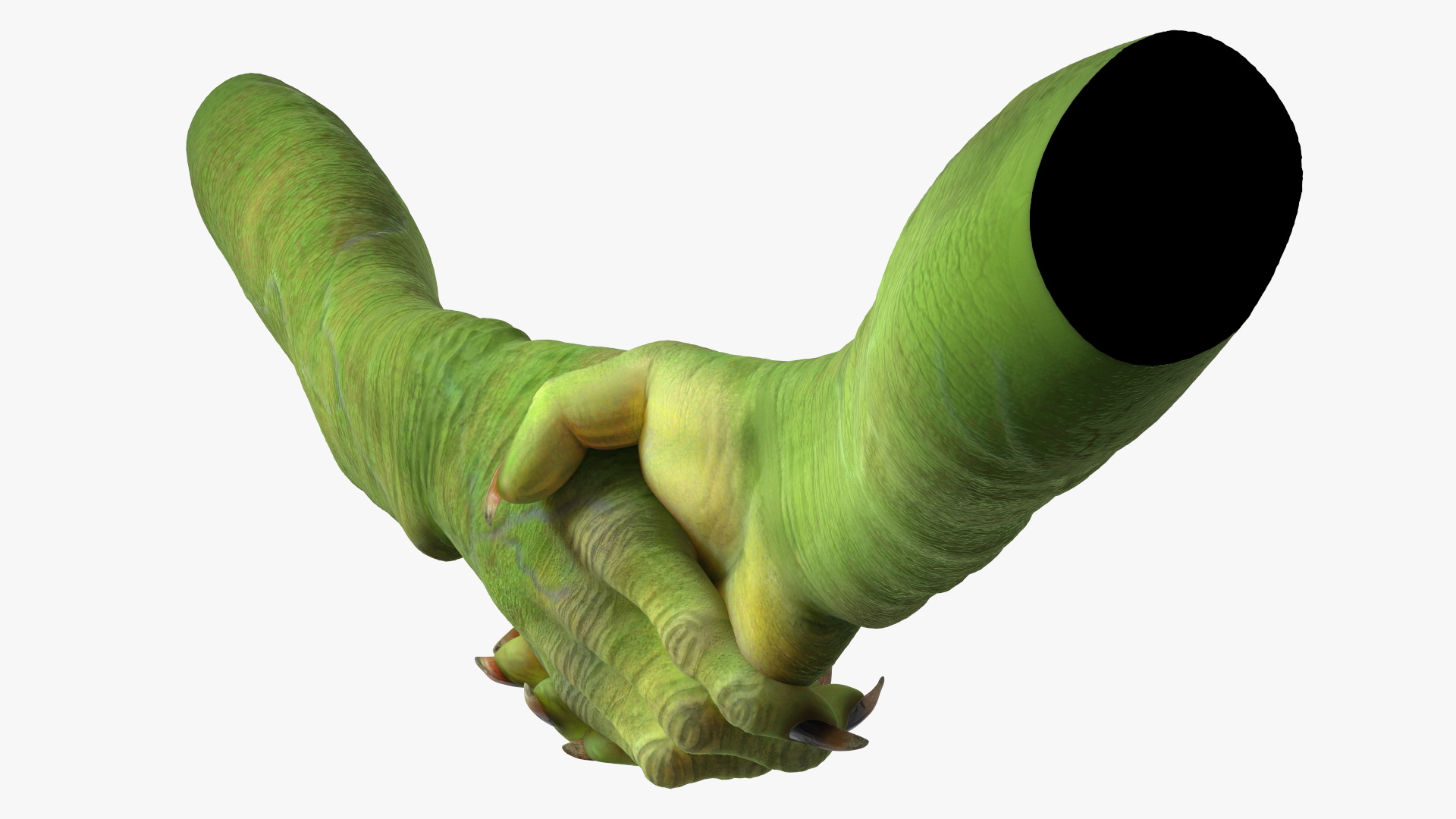 Handshake Green Goblin Hands Rigged for Cinema 4D 3D model