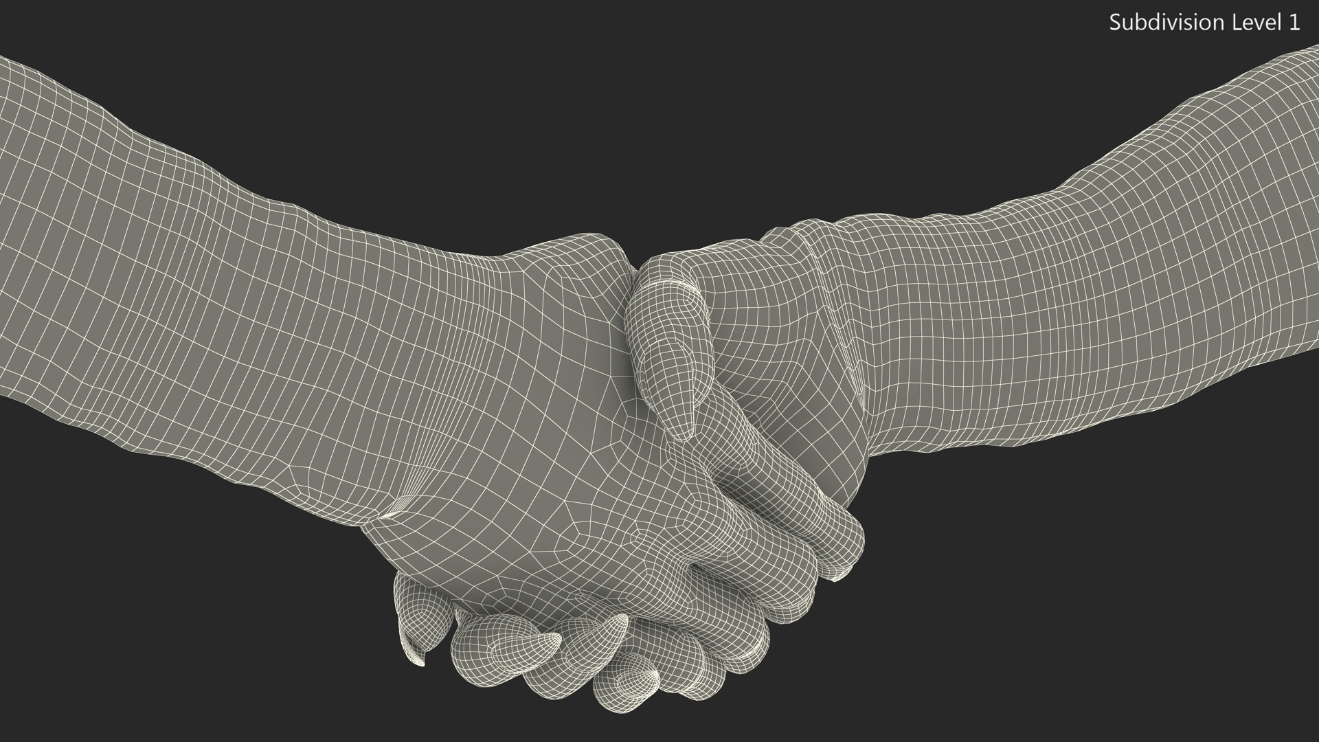 Handshake Green Goblin Hands Rigged for Cinema 4D 3D model