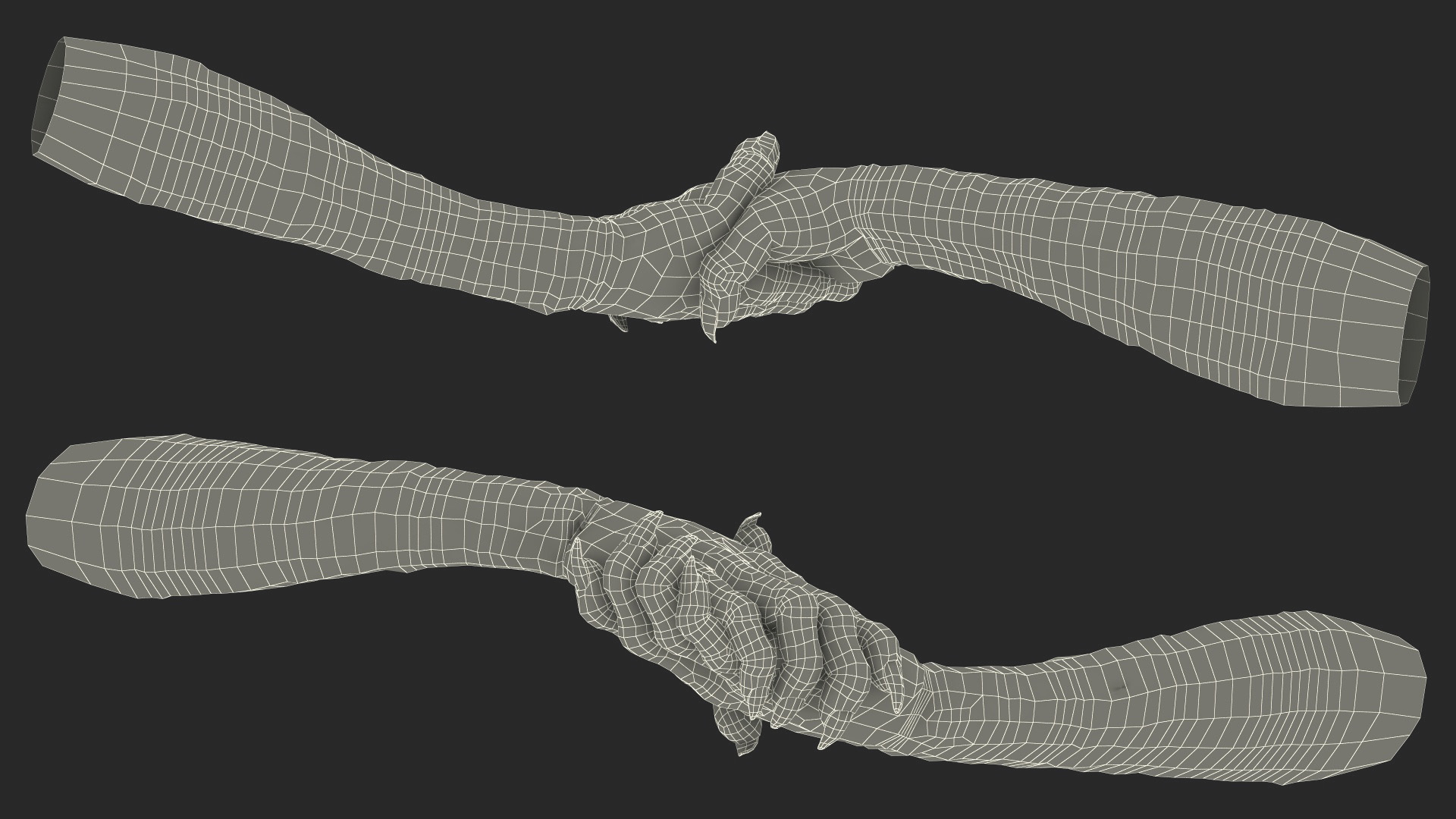 Handshake Green Goblin Hands Rigged for Cinema 4D 3D model