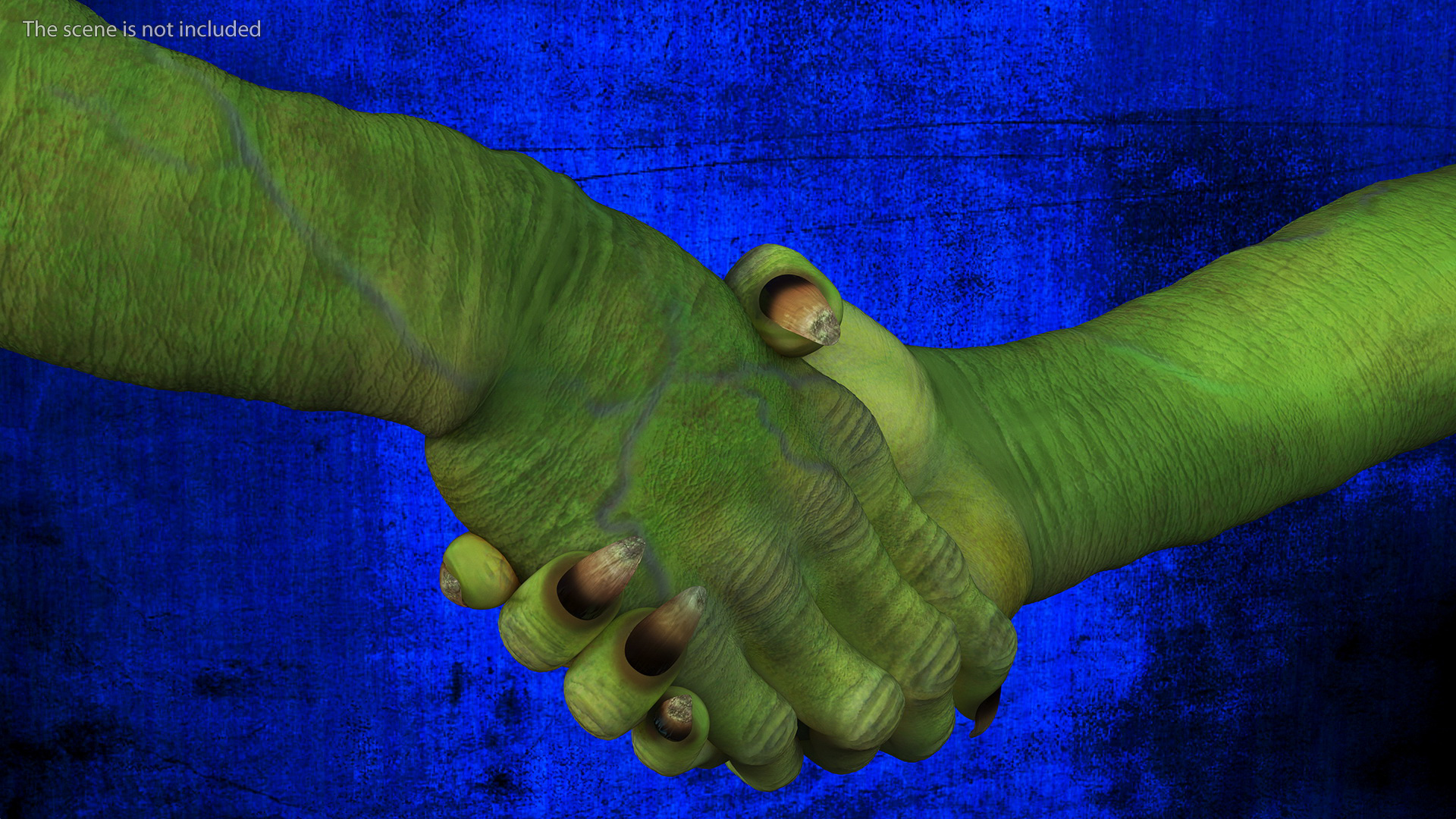 Handshake Green Goblin Hands Rigged for Cinema 4D 3D model