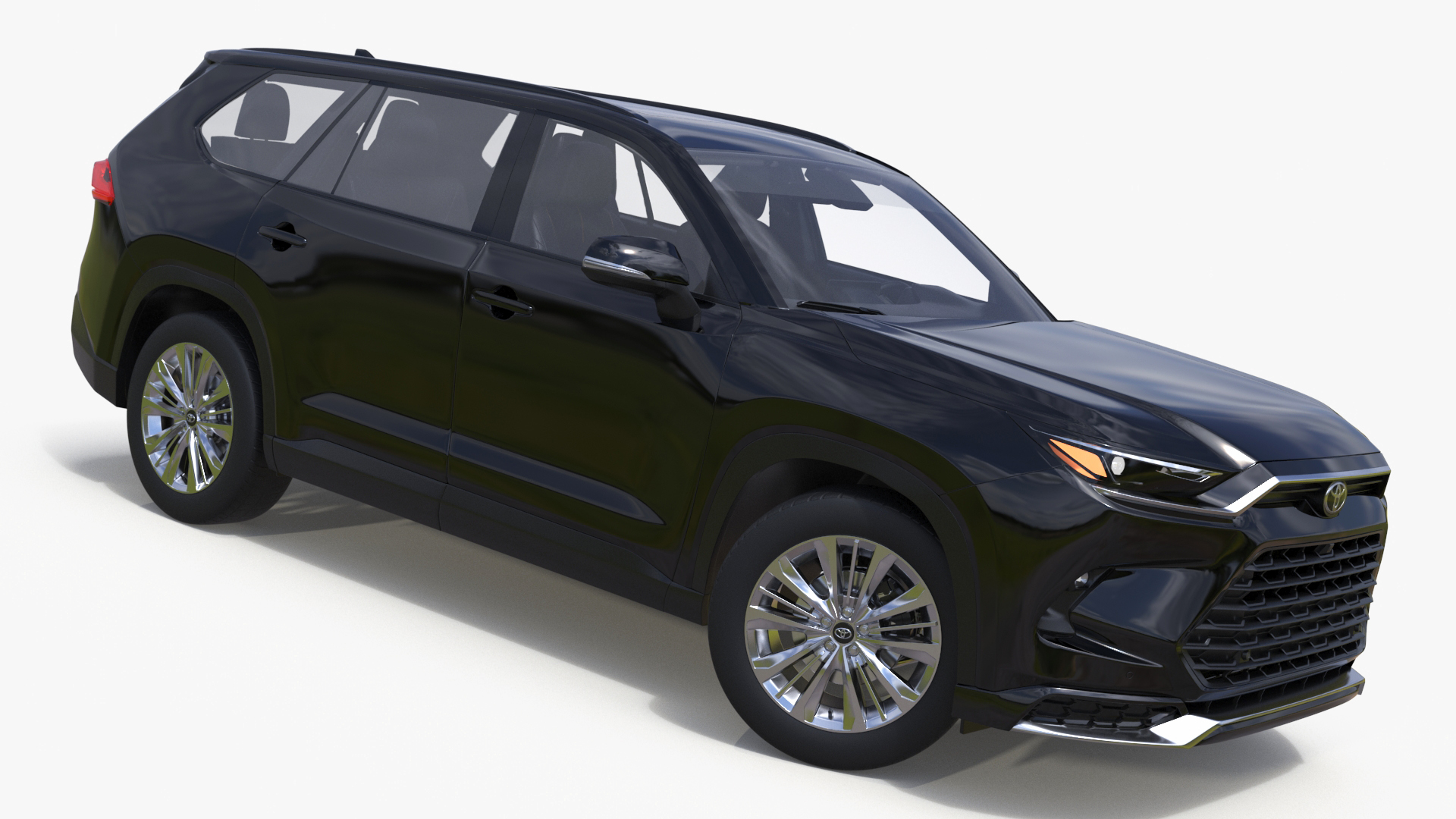 3D Toyota Grand Highlander 2024 Black Rigged