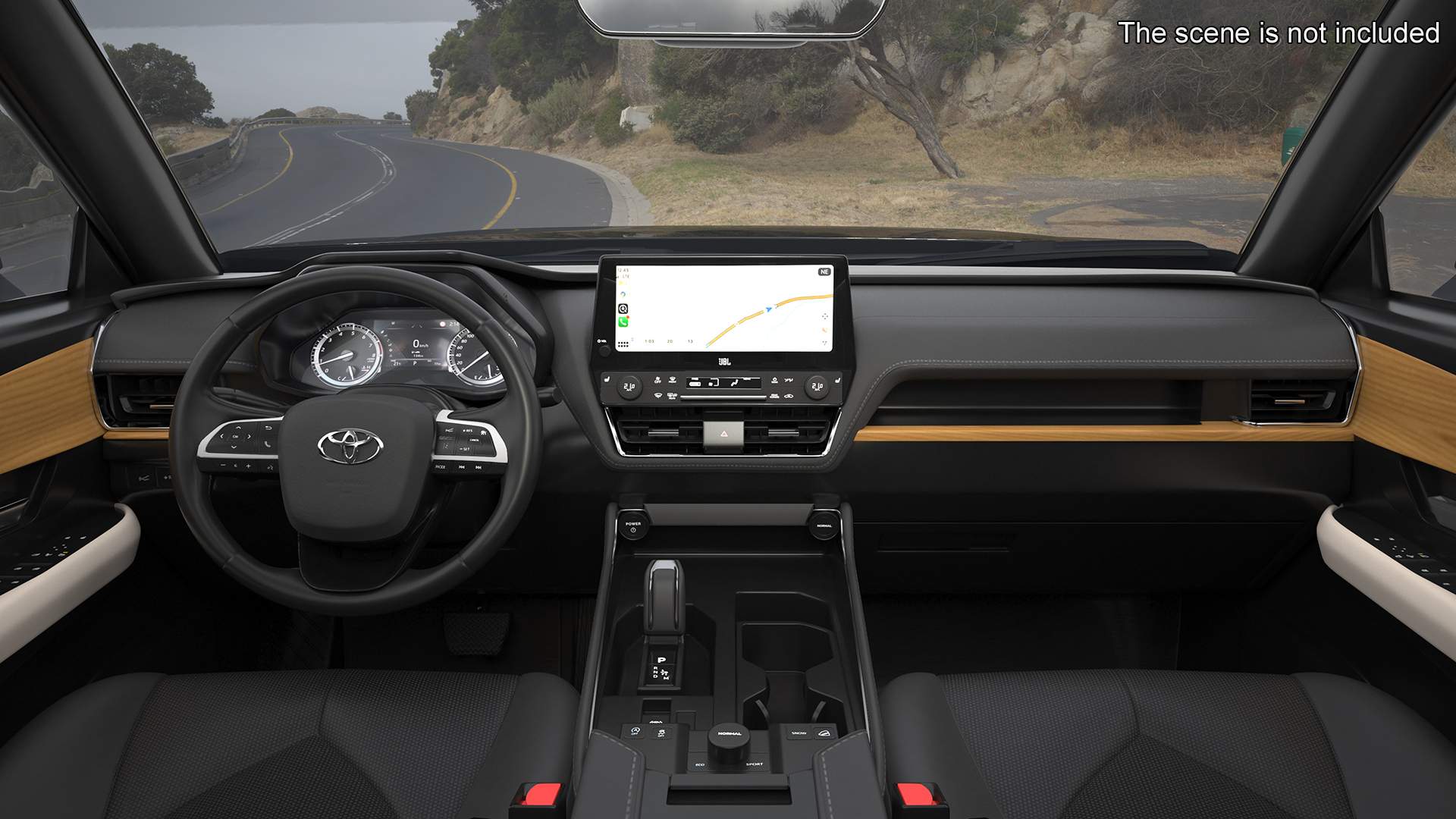 3D Toyota Grand Highlander 2024 Black Rigged