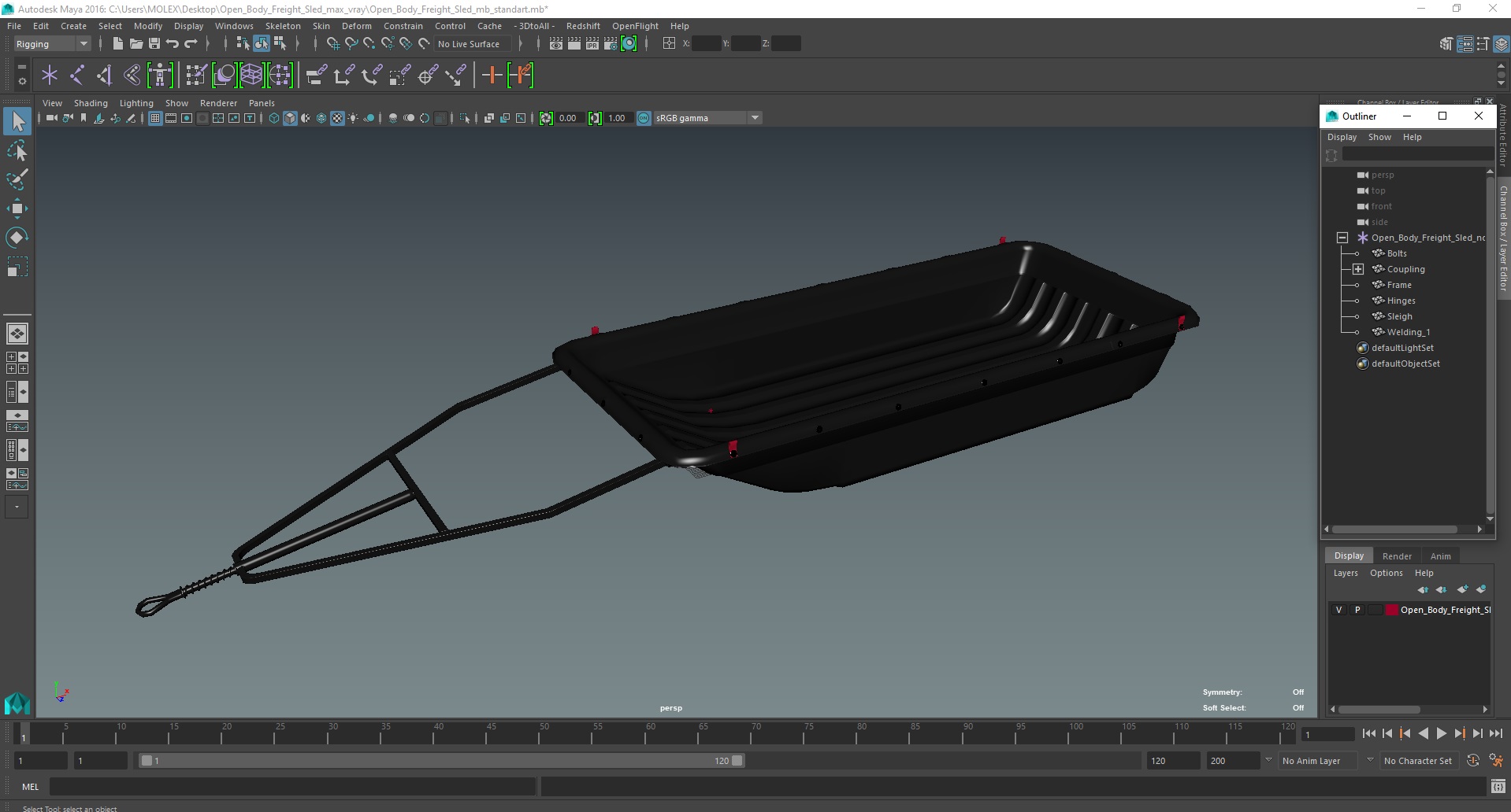 Open Body Freight Sled 3D