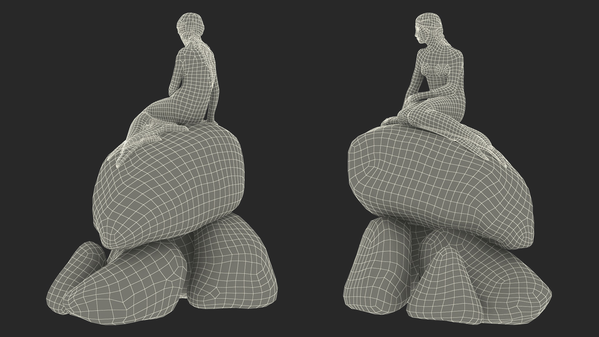 3D model The Little Mermaid Statue