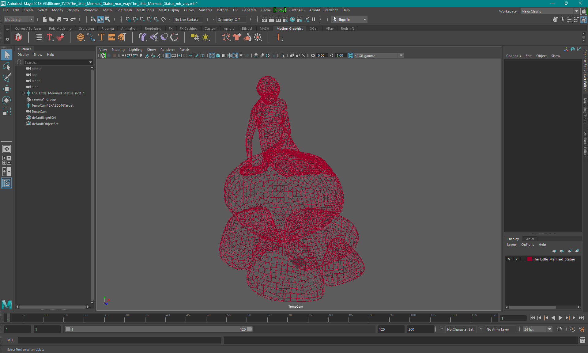 3D model The Little Mermaid Statue