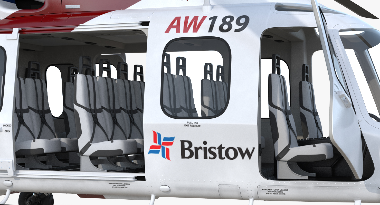 Corporate Transport Helicopter Agusta Westland AW189 Rigged 3D model