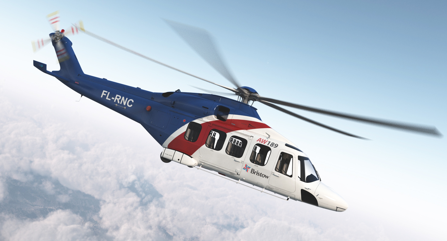 Corporate Transport Helicopter Agusta Westland AW189 Rigged 3D model