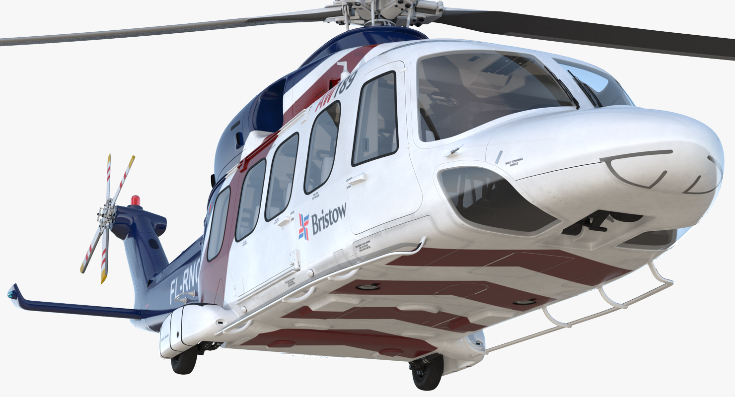 Corporate Transport Helicopter Agusta Westland AW189 Rigged 3D model