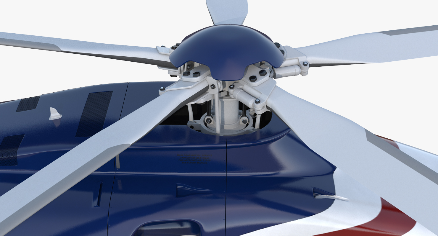 Corporate Transport Helicopter Agusta Westland AW189 Rigged 3D model
