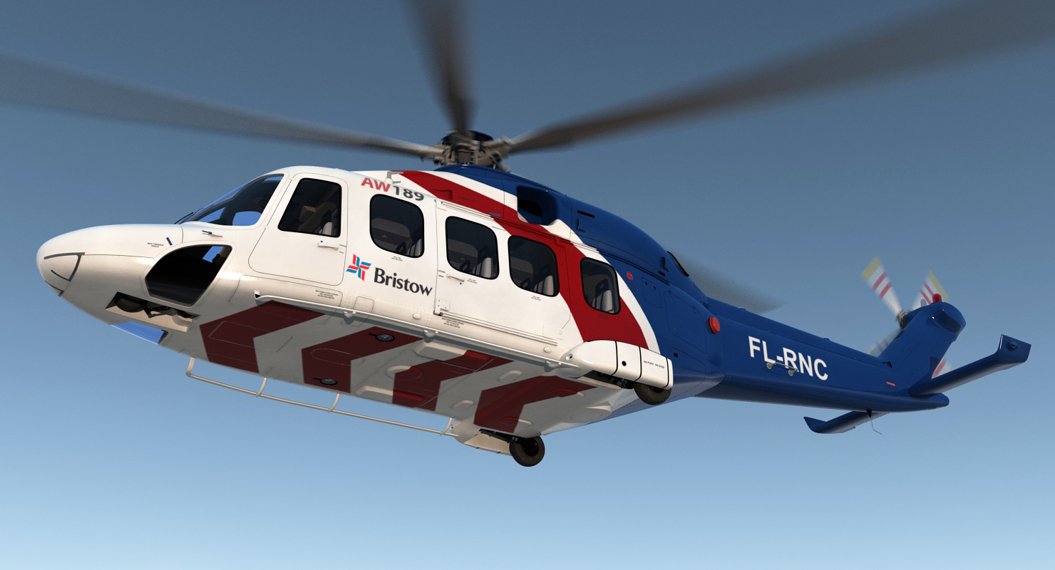 Corporate Transport Helicopter Agusta Westland AW189 Rigged 3D model
