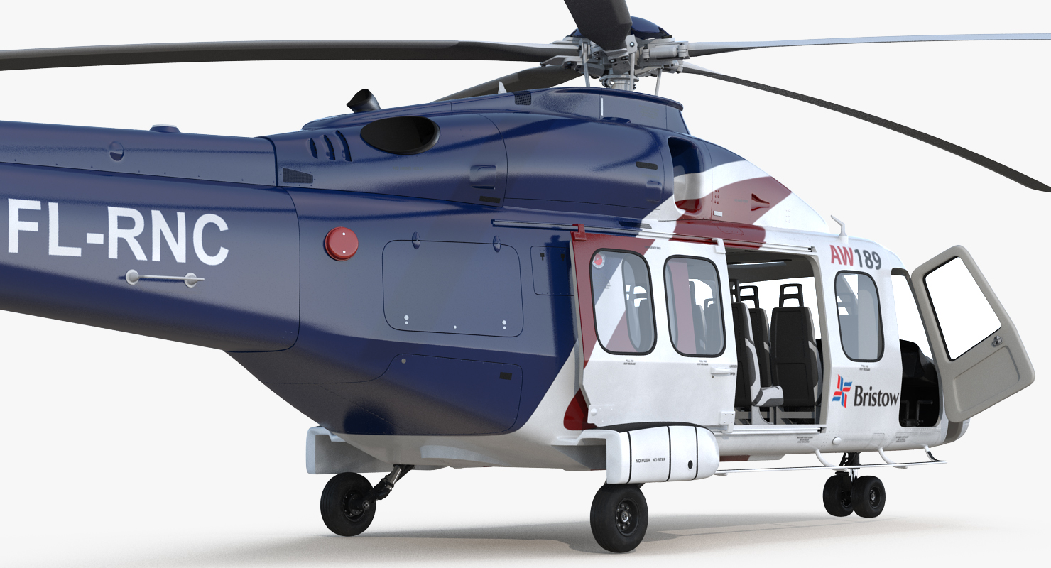 Corporate Transport Helicopter Agusta Westland AW189 Rigged 3D model