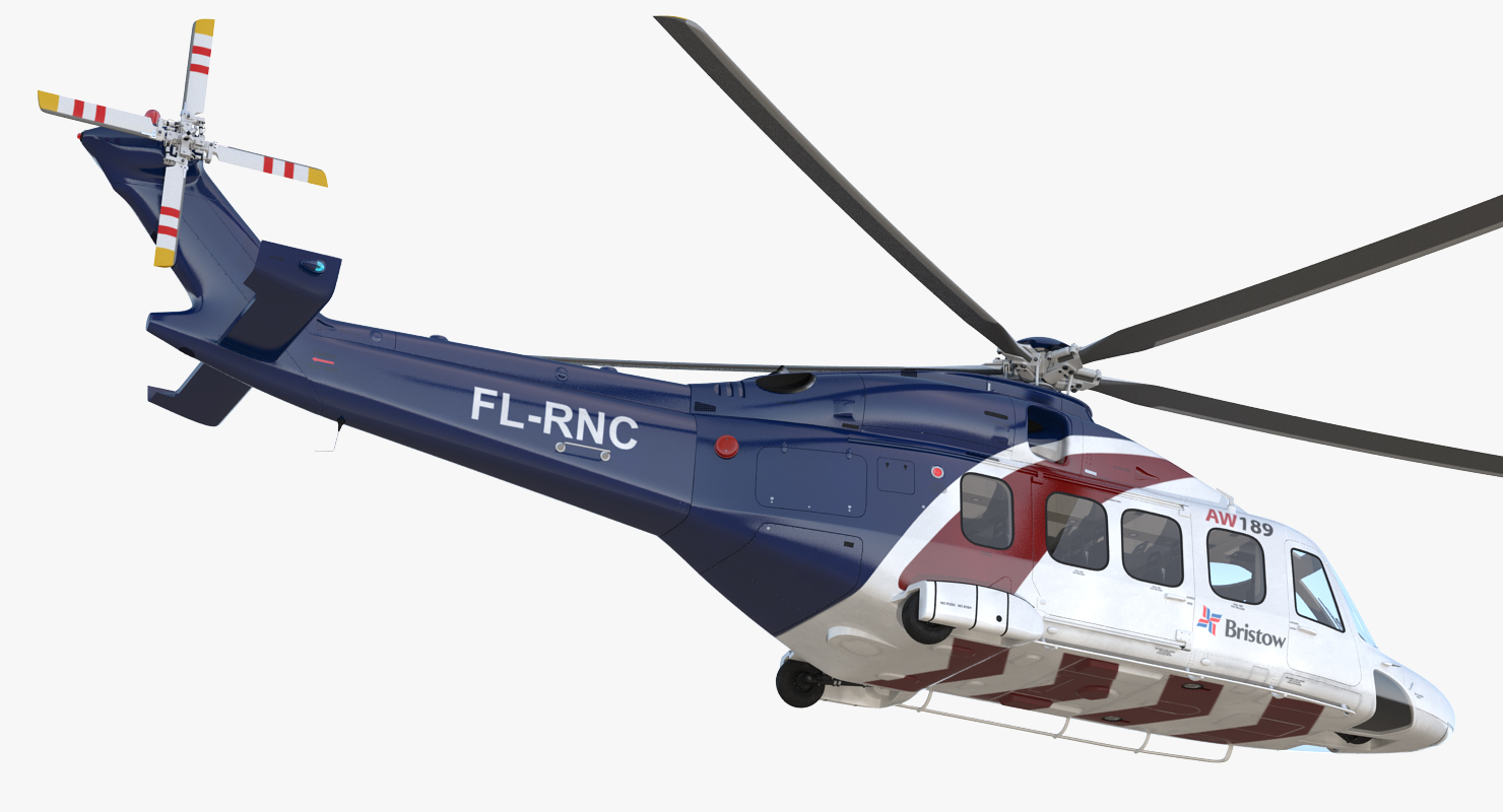 Corporate Transport Helicopter Agusta Westland AW189 Rigged 3D model