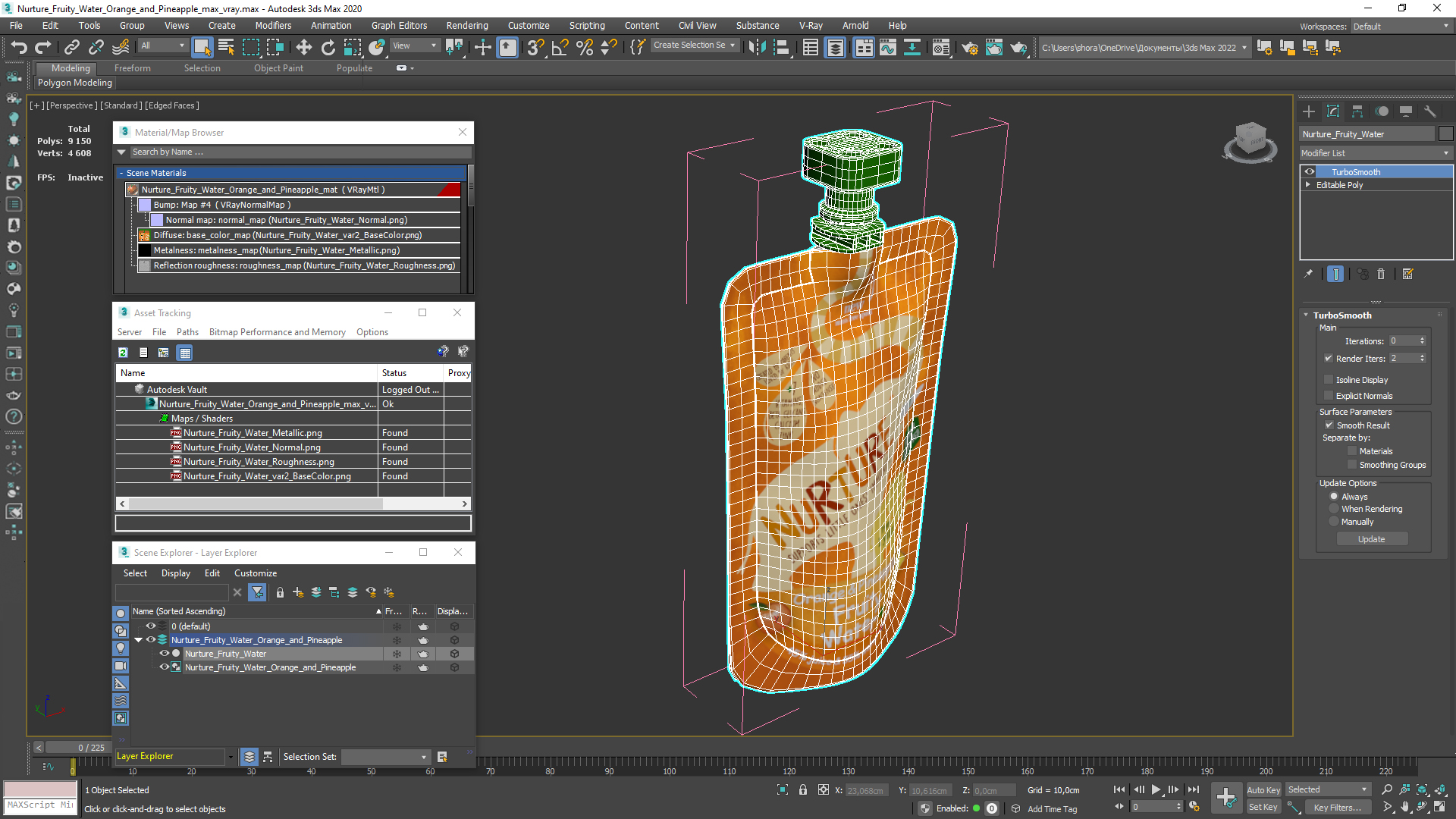 3D Nurture Fruity Water Orange and Pineapple