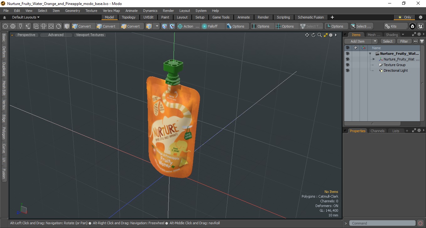 3D Nurture Fruity Water Orange and Pineapple