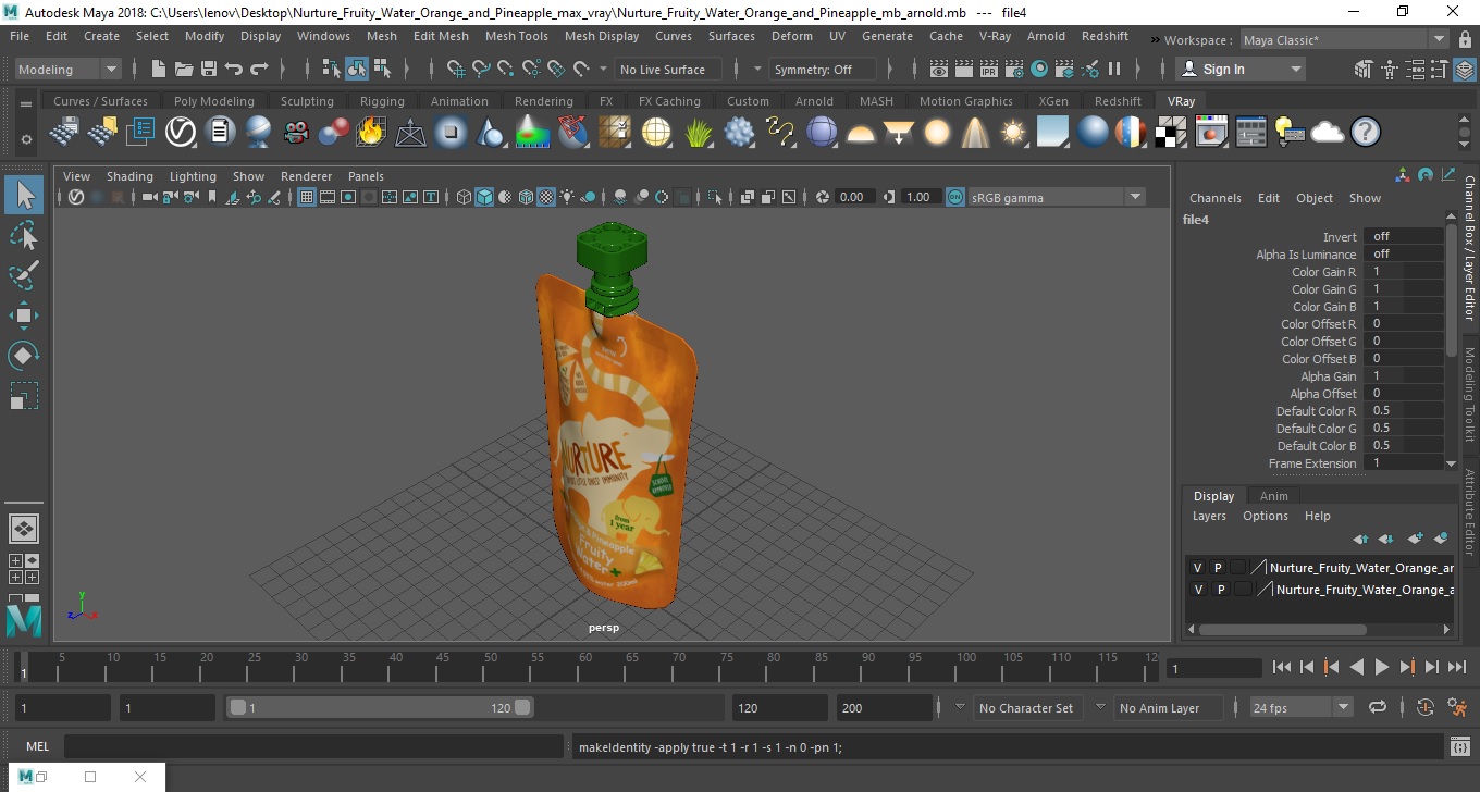 3D Nurture Fruity Water Orange and Pineapple