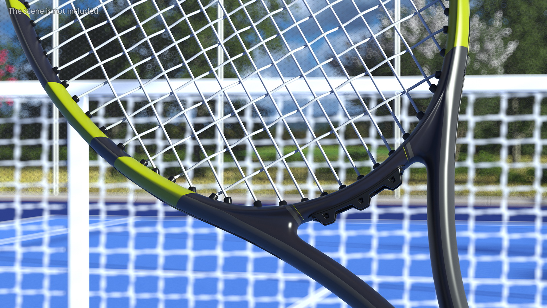 Man Hand with Colored Wristband Holds Tennis Racquet 3D