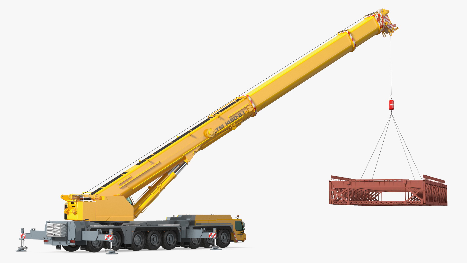 3D Mobile Crane Liebherr With Load