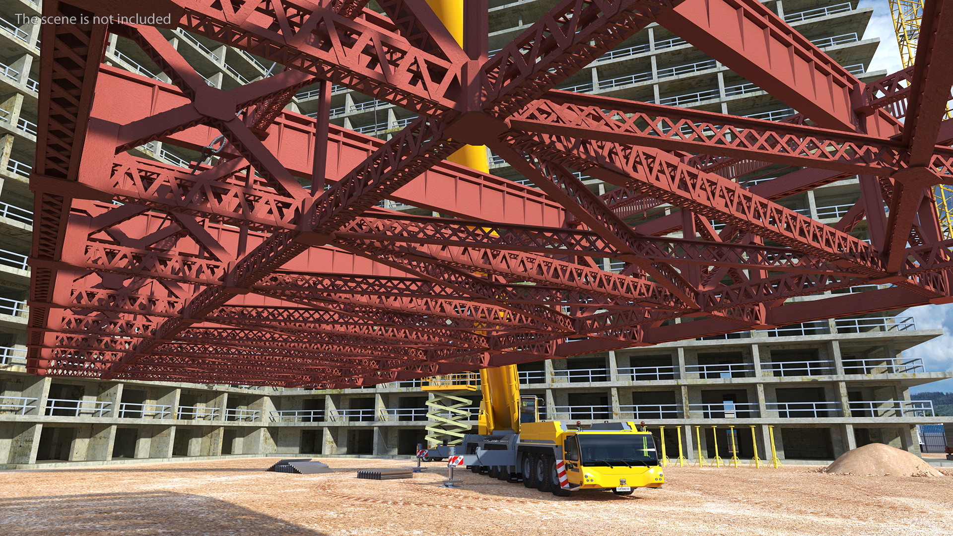 3D Mobile Crane Liebherr With Load