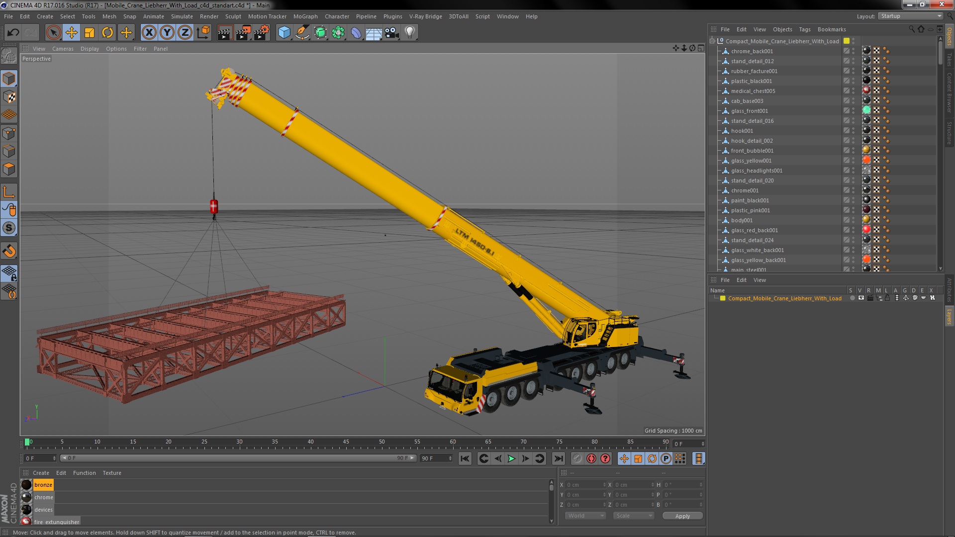3D Mobile Crane Liebherr With Load