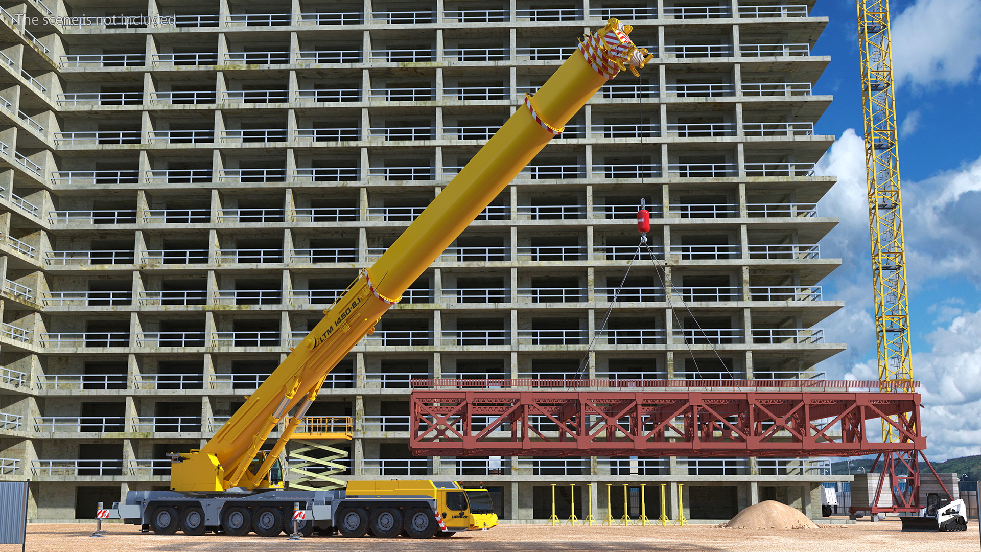 3D Mobile Crane Liebherr With Load