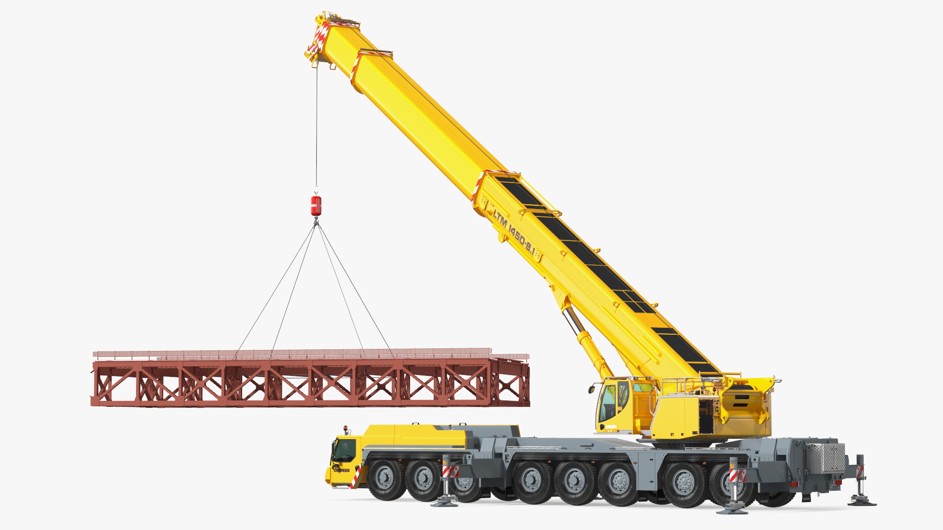 3D Mobile Crane Liebherr With Load