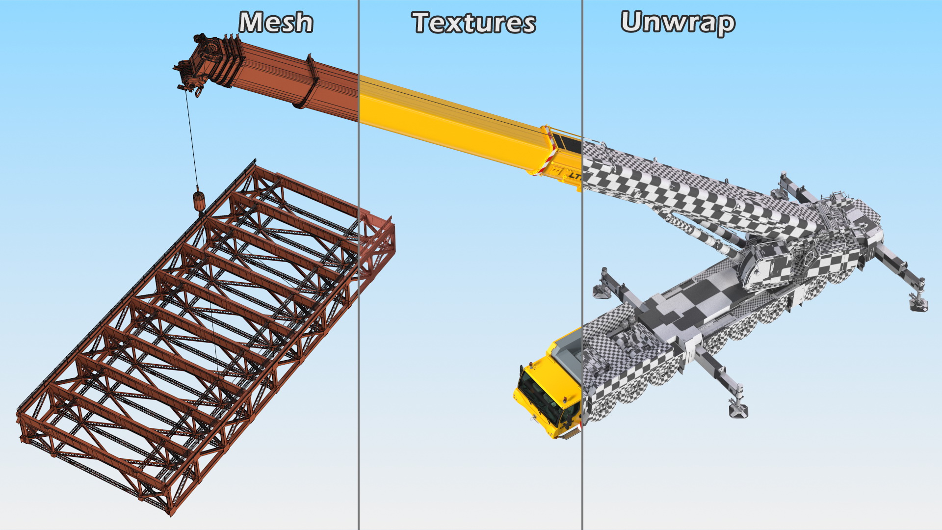 3D Mobile Crane Liebherr With Load