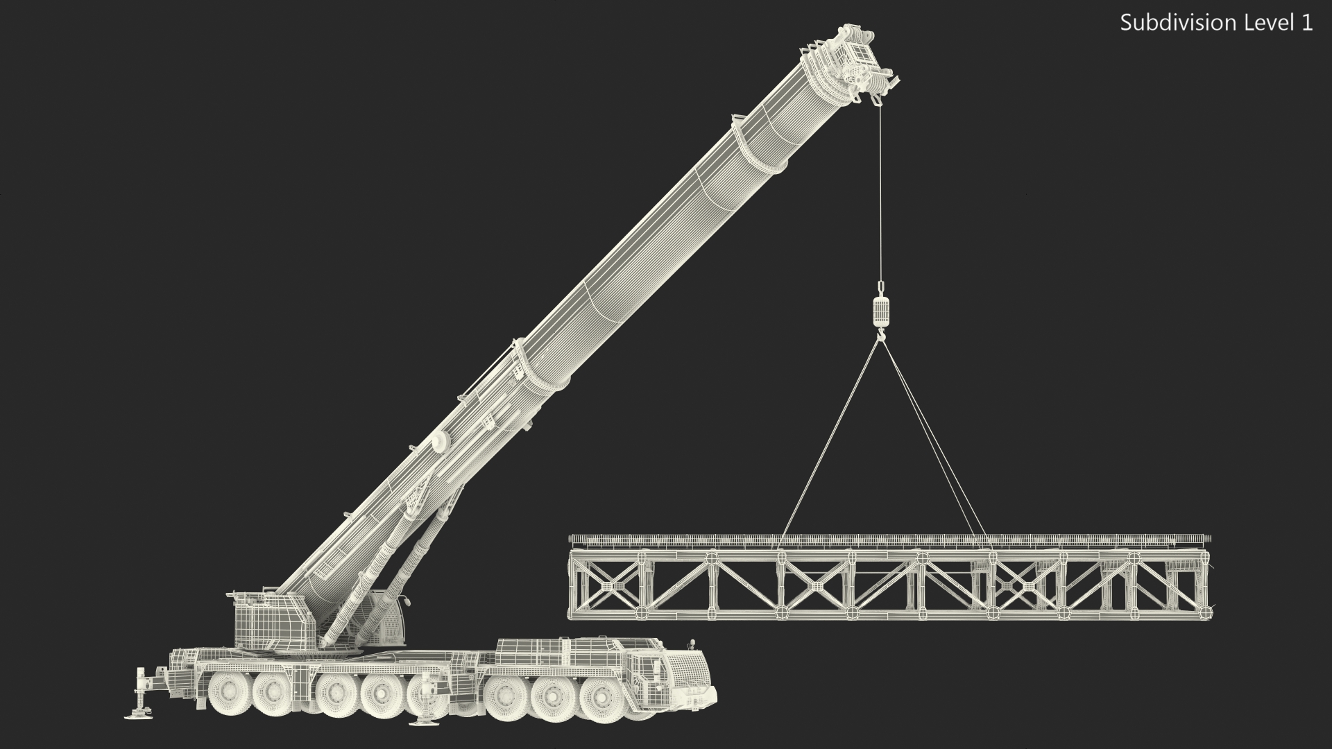 3D Mobile Crane Liebherr With Load