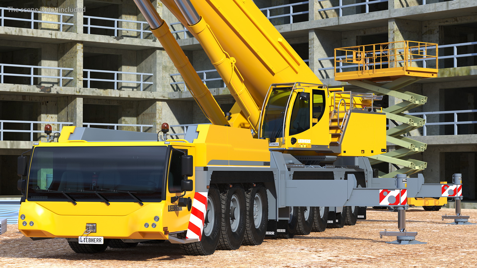 3D Mobile Crane Liebherr With Load