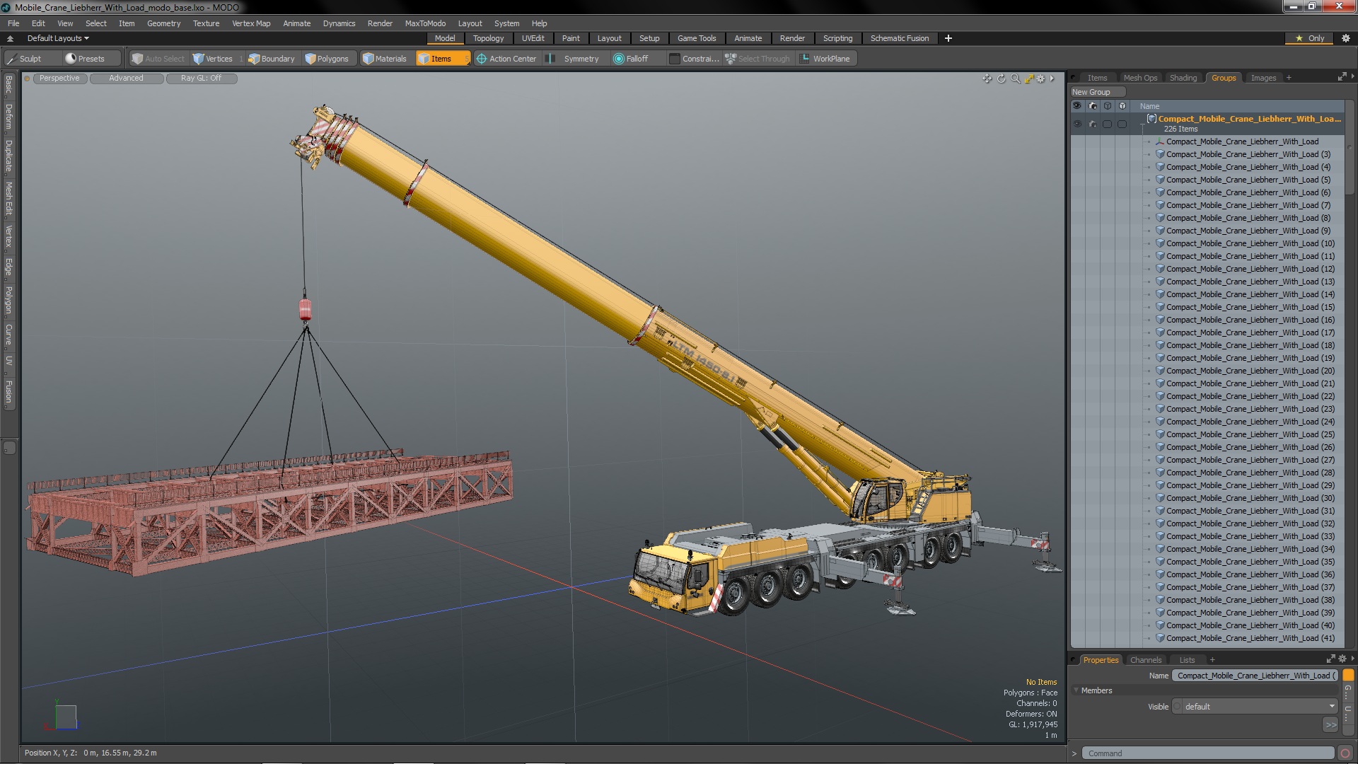 3D Mobile Crane Liebherr With Load
