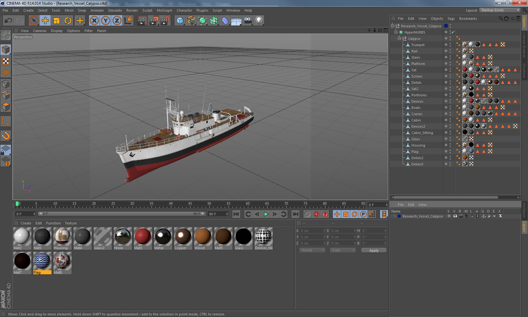 3D Research Vessel Calypso model