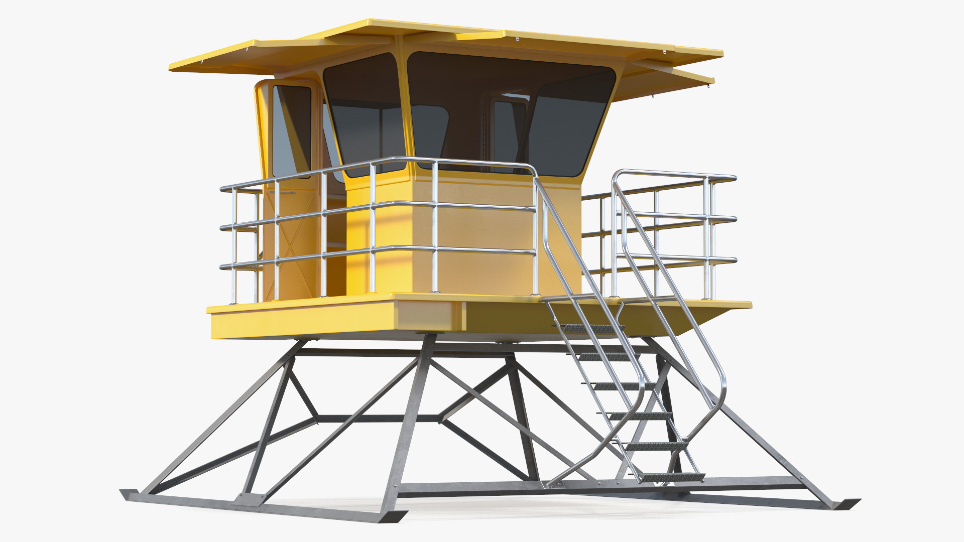 Yellow Lifeguard Tower 3D