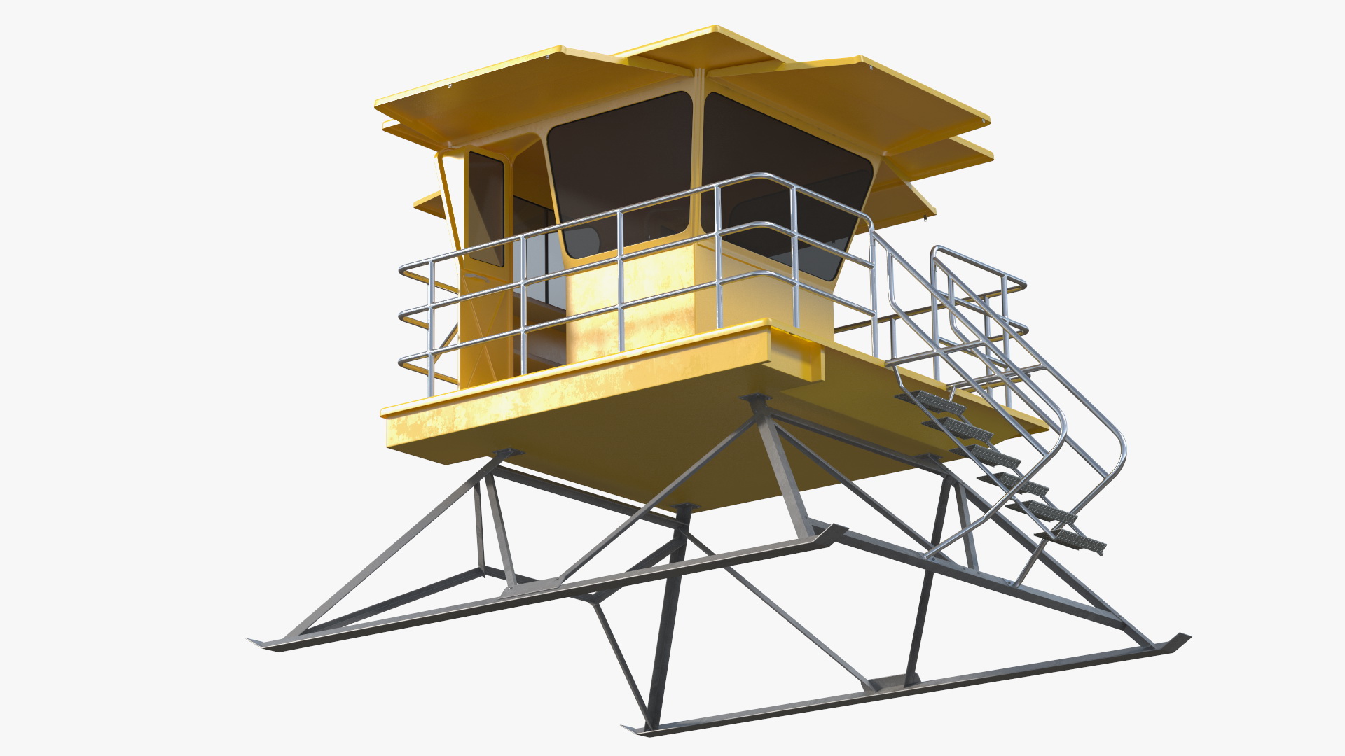 Yellow Lifeguard Tower 3D