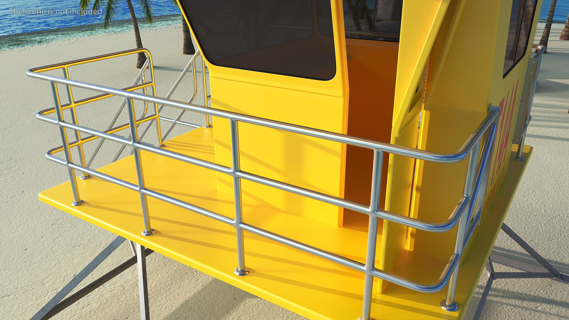 Yellow Lifeguard Tower 3D