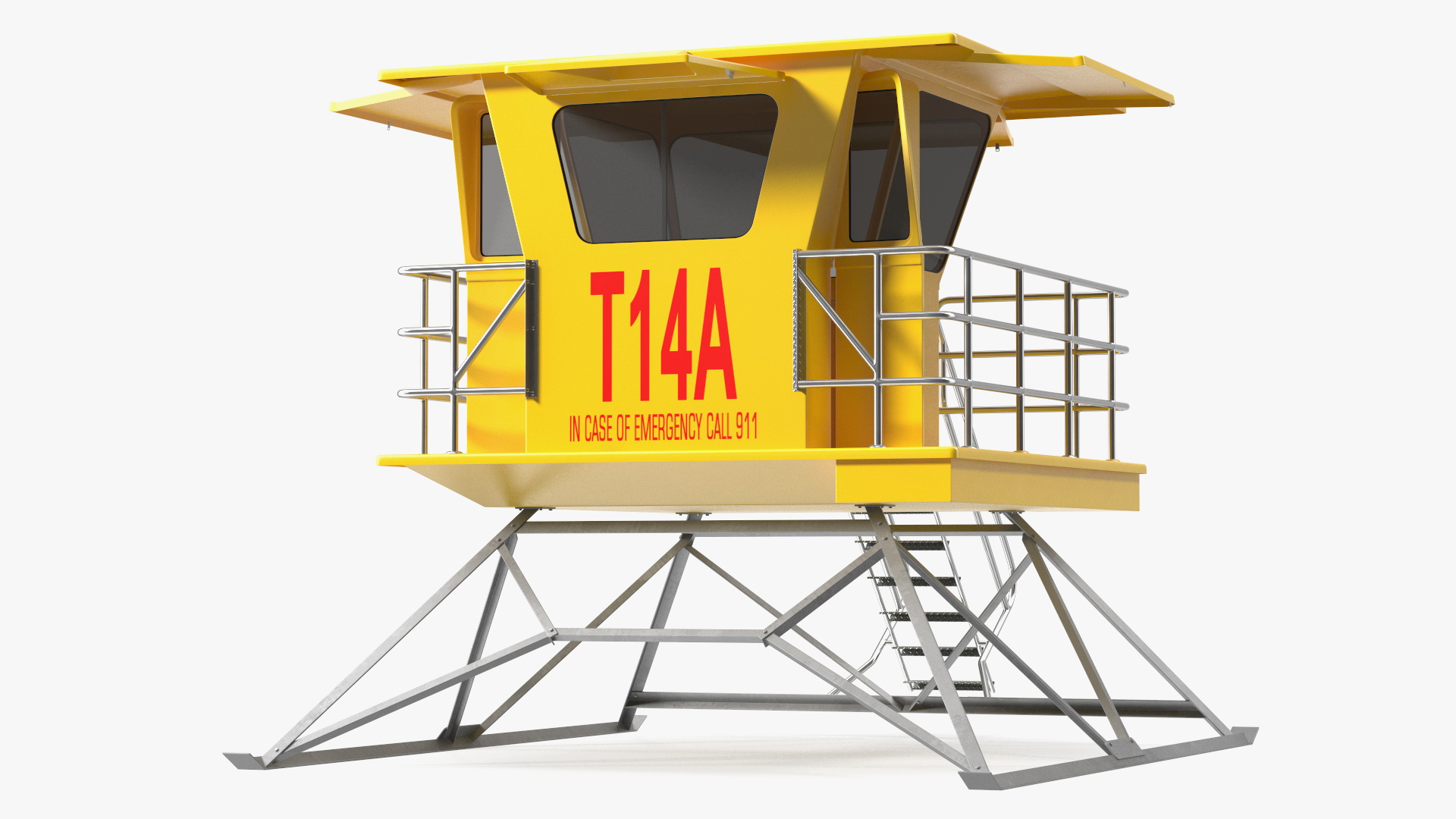Yellow Lifeguard Tower 3D