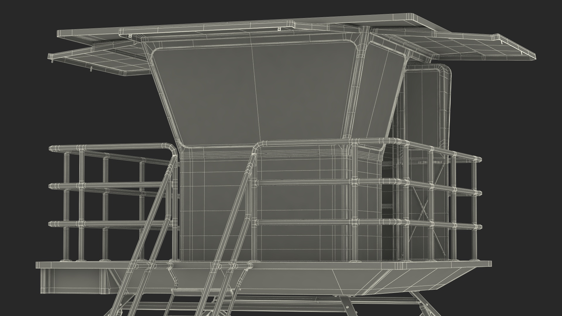Yellow Lifeguard Tower 3D