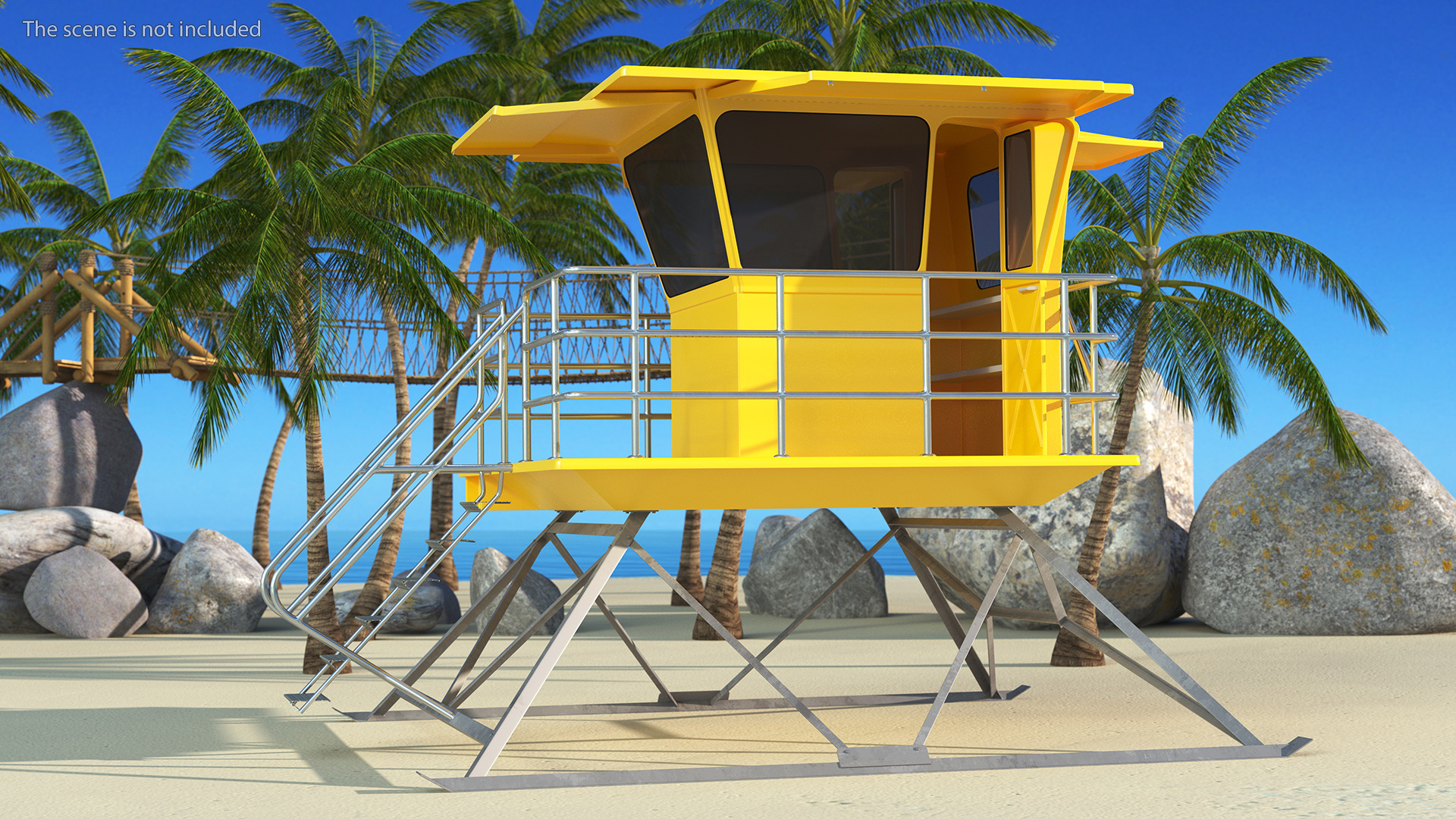 Yellow Lifeguard Tower 3D